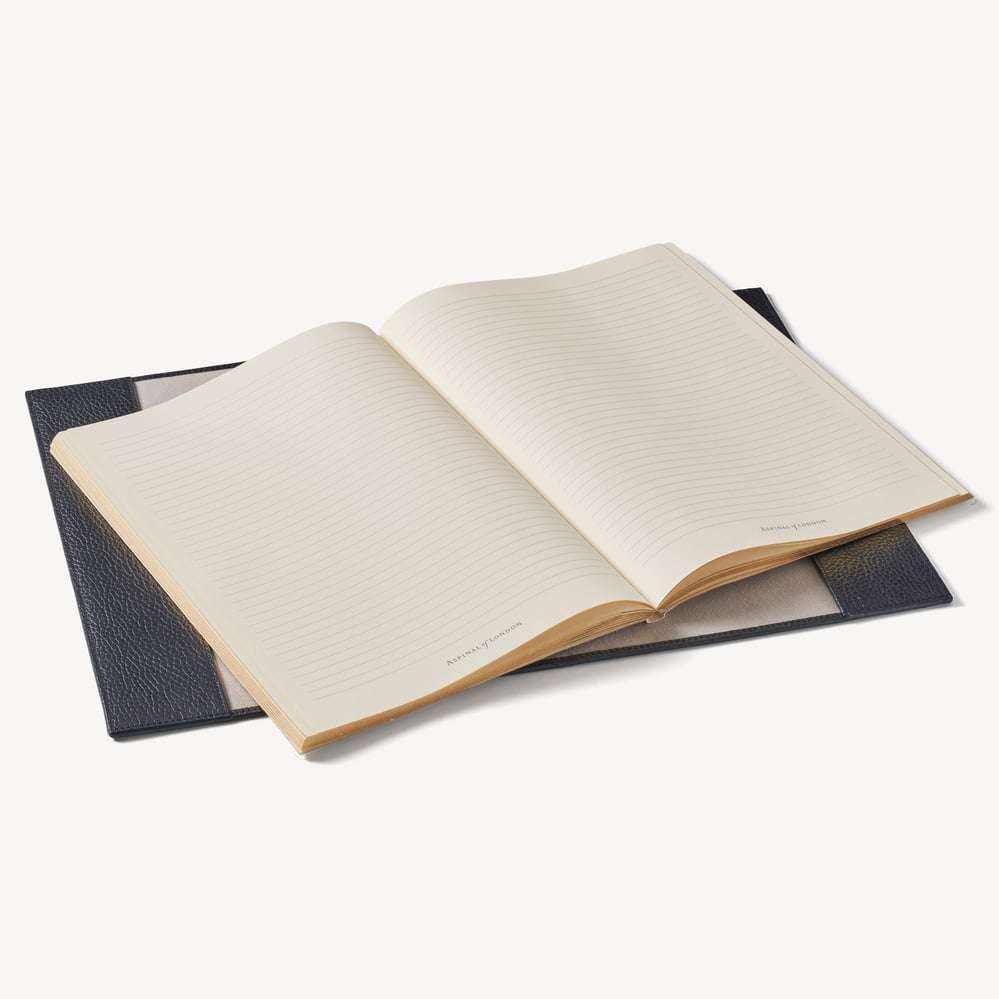 A4 Refillable Luxury Journal Navy Pebble with Soft Suede Lining