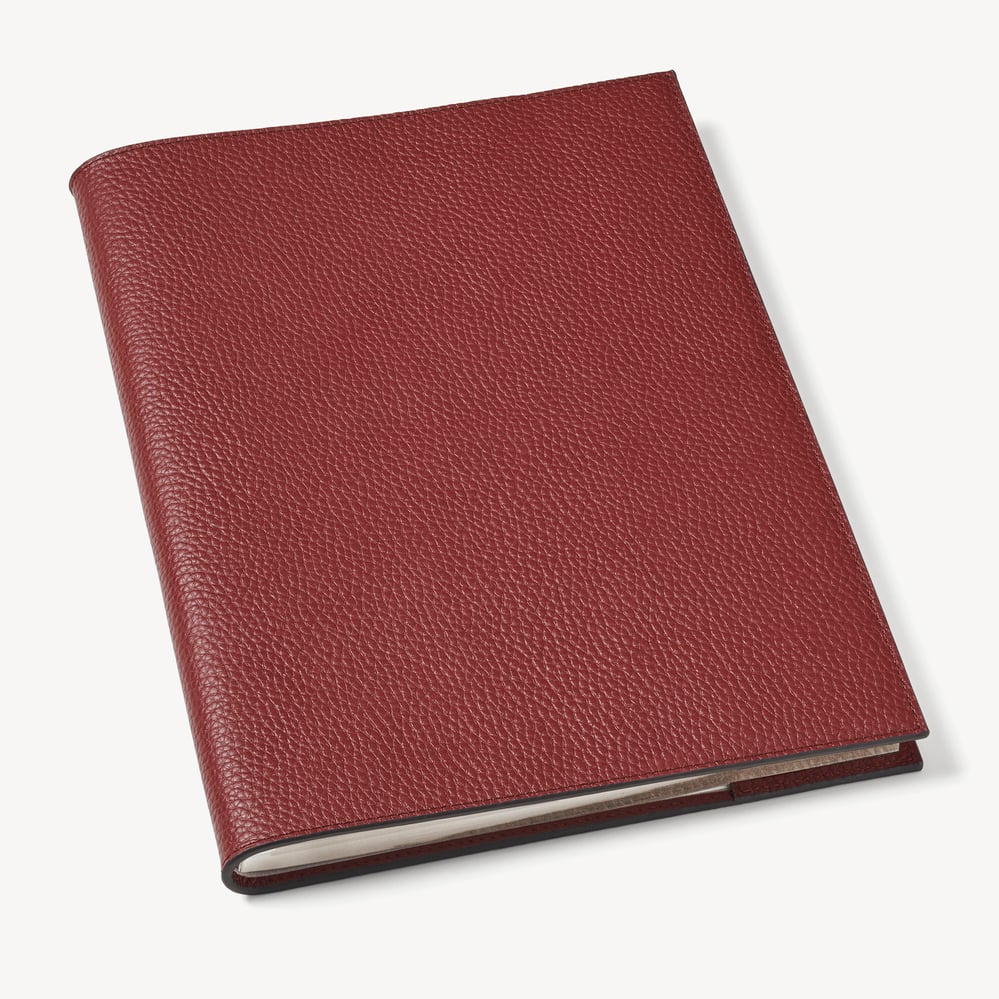 A4 Refillable Luxury Journal Merlot Pebble with Soft Suede Lining