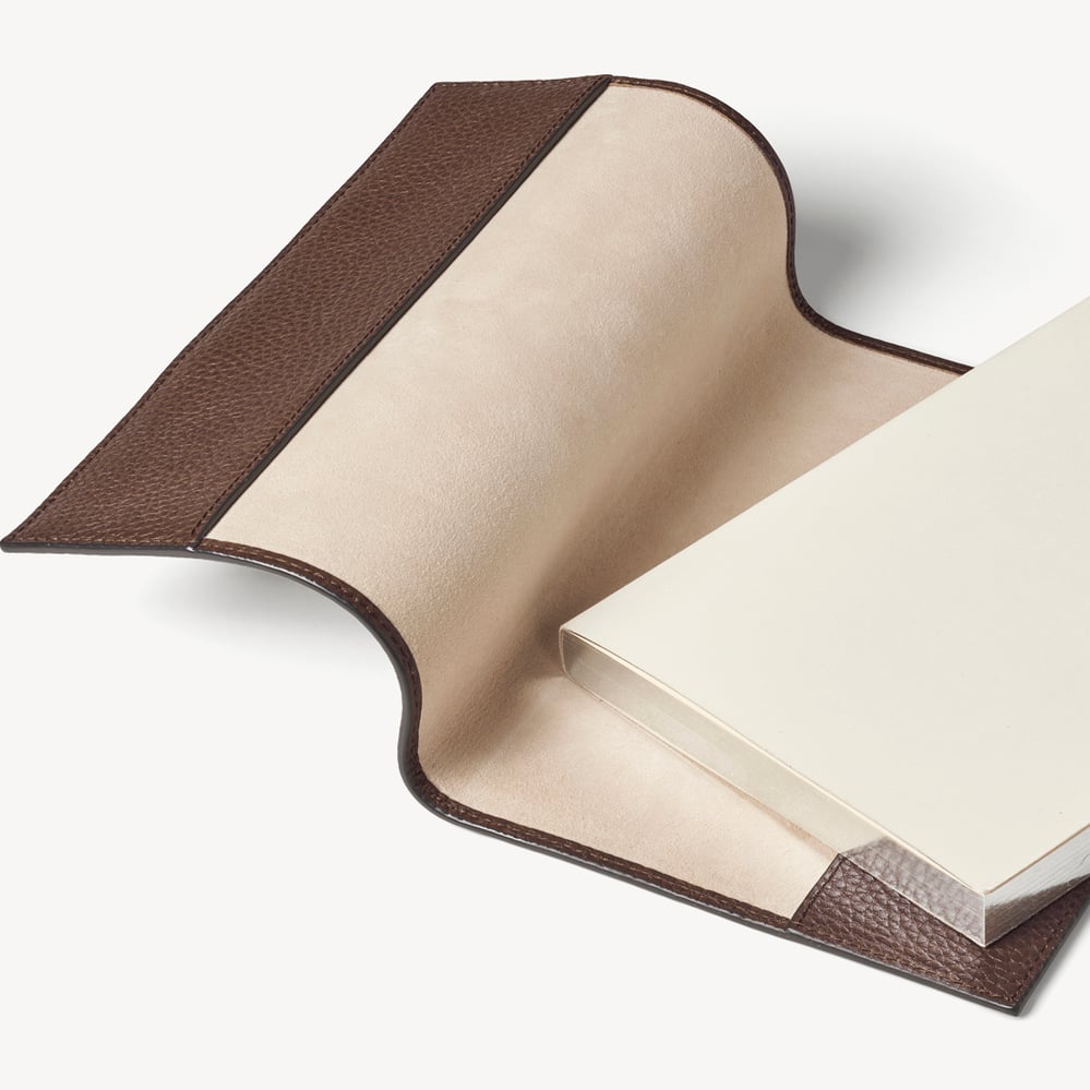 A5 Refillable Luxury Journal Tobacco Pebble with Soft Suede Lining