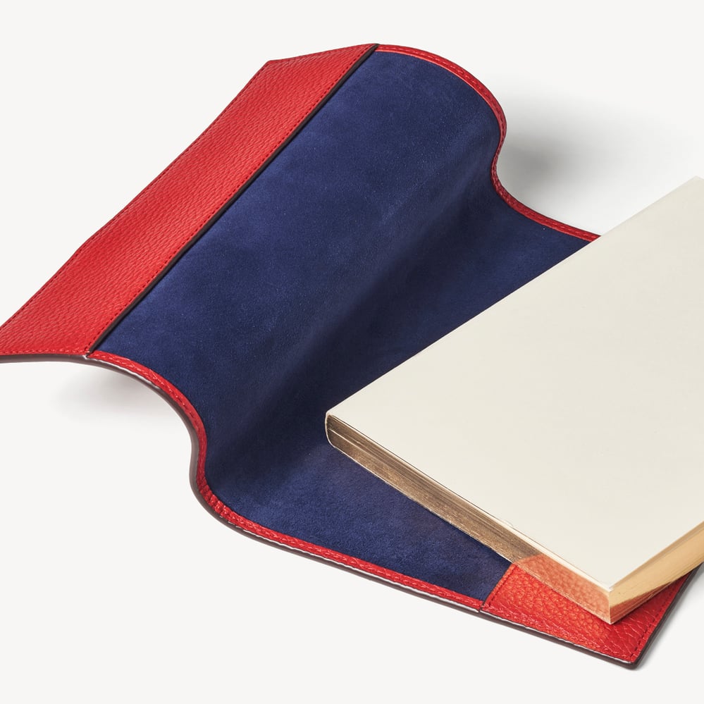 A5 Refillable Luxury Journal Cardinal Red Pebble with Soft Suede Lining
