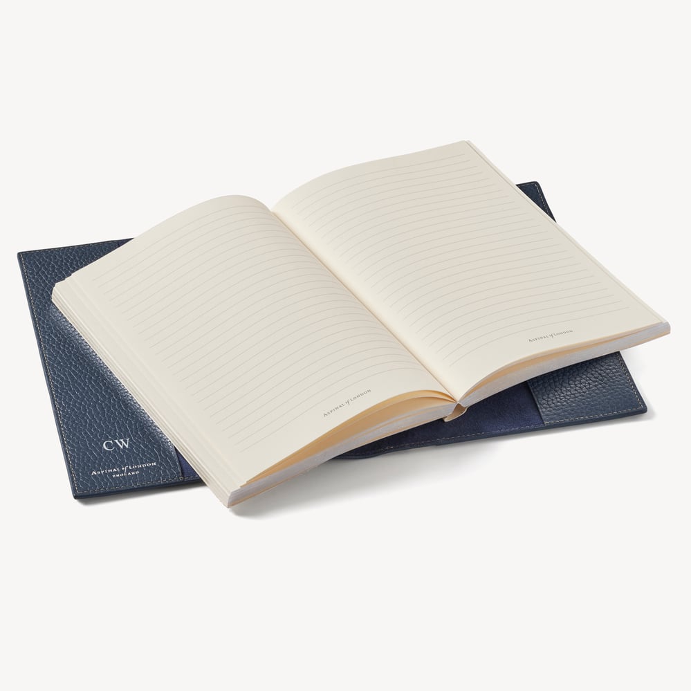 Brit A5 Refillable Luxury Journal Brit Pebble with Soft Suede Lining