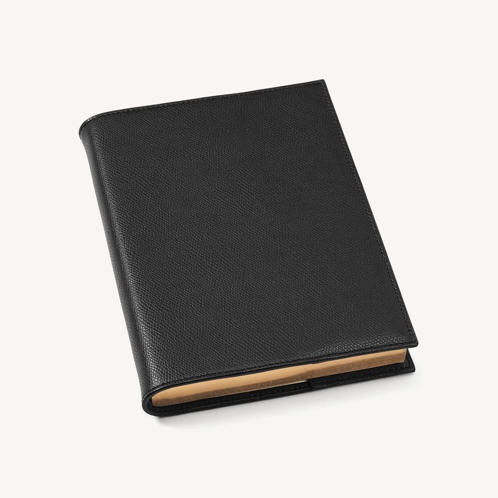 A5 Refillable Luxury Journal Black Soft Saffiano with Soft Suede Lining