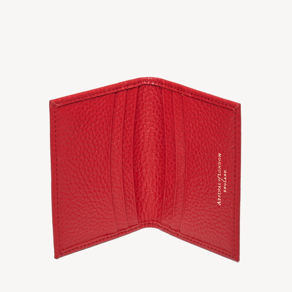 Double Fold Credit Card Holder Red Pebble