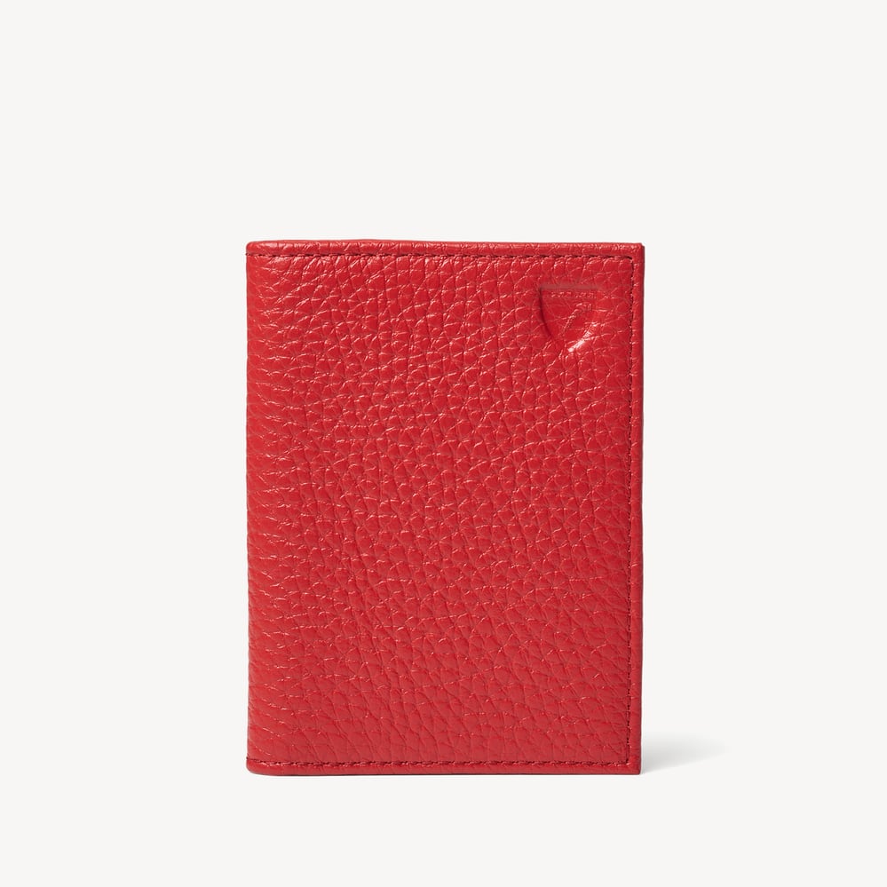 Double Fold Credit Card Holder Red Pebble