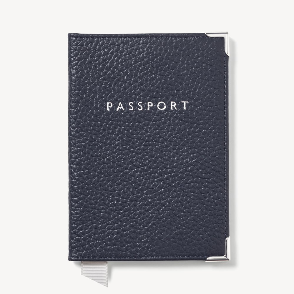 Passport Cover Navy Pebble