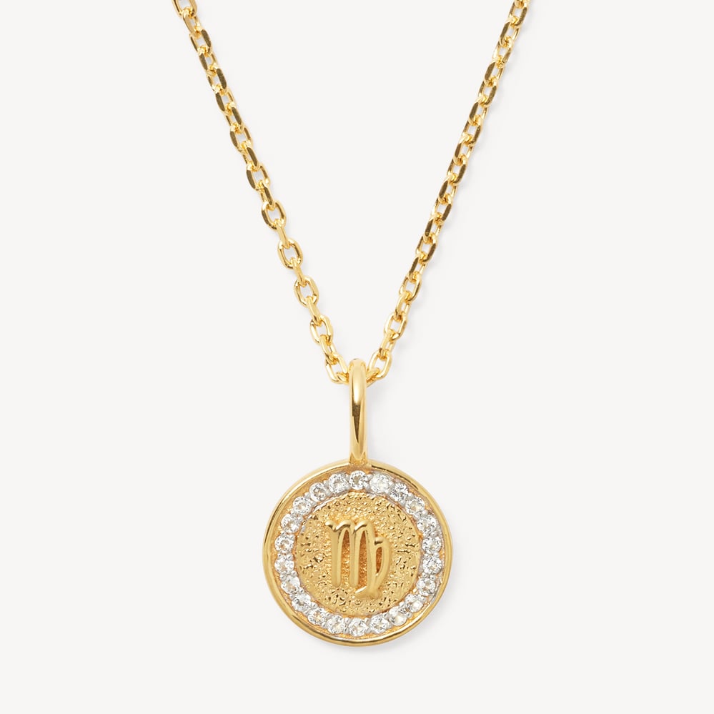 Virgo Zodiac Pendant Necklace Virgo in 18ct Gold Vermeil