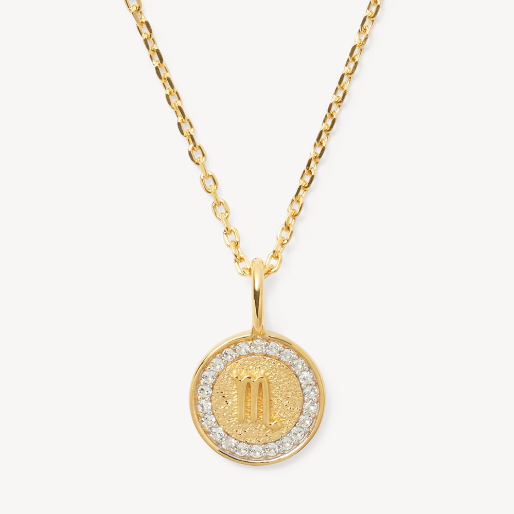 Scorpio Zodiac Pendant Necklace Scorpio in 18ct Gold Vermeil