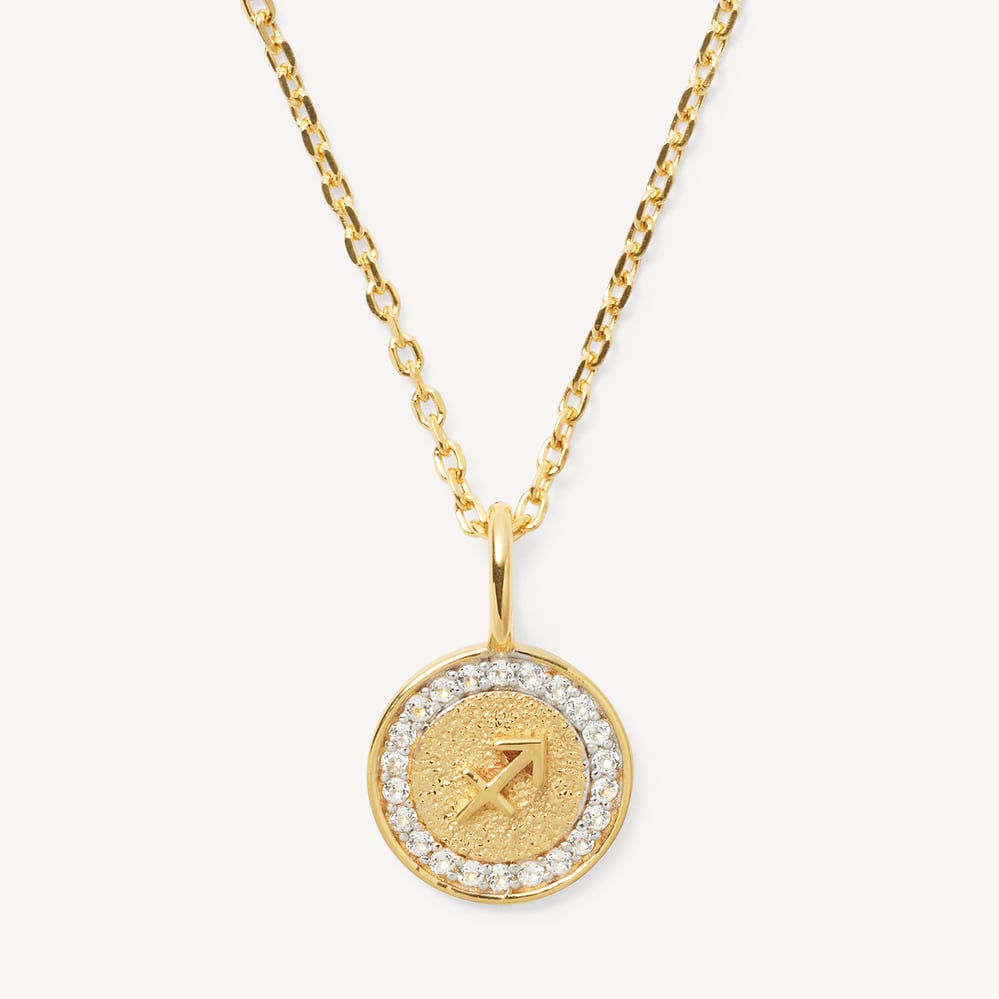 Sagittarius Zodiac Pendant Necklace Sagittarius in 18ct Gold Vermeil