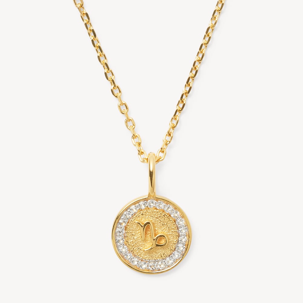 Capricorn Zodiac Pendant Necklace Capricorn in 18ct Gold Vermeil