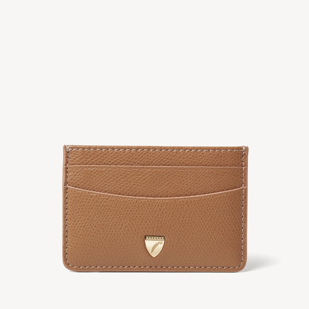 Slim Credit Card Holder Caramel Soft Saffiano