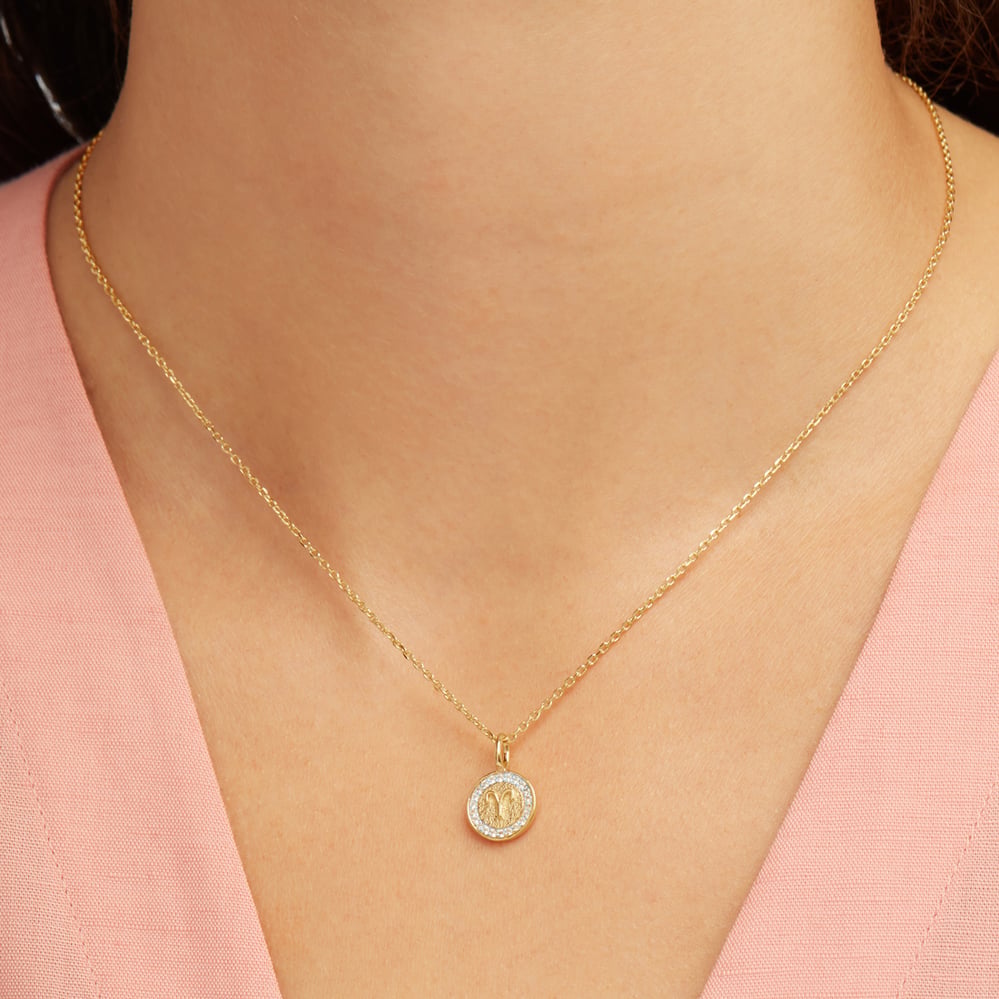 Aries Zodiac Pendant Necklace Aries in 18ct Gold Vermeil