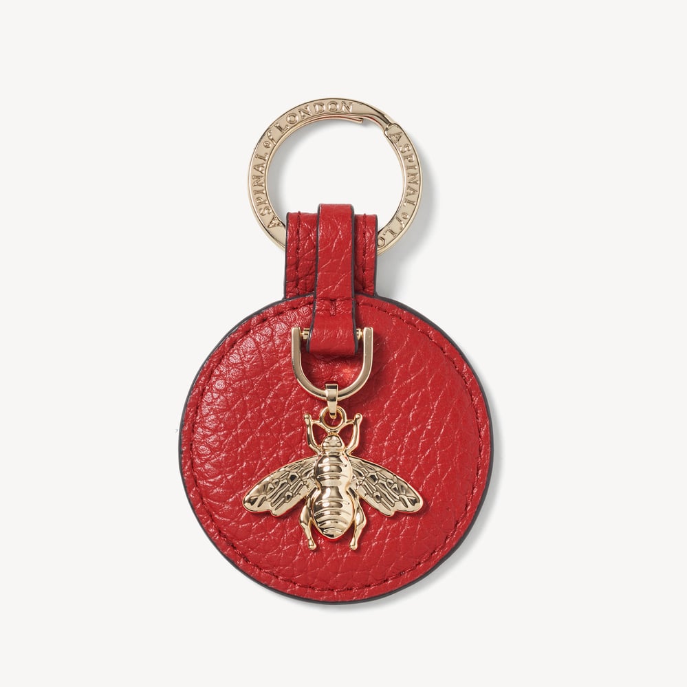 Bee Keyring Cardinal Red Pebble