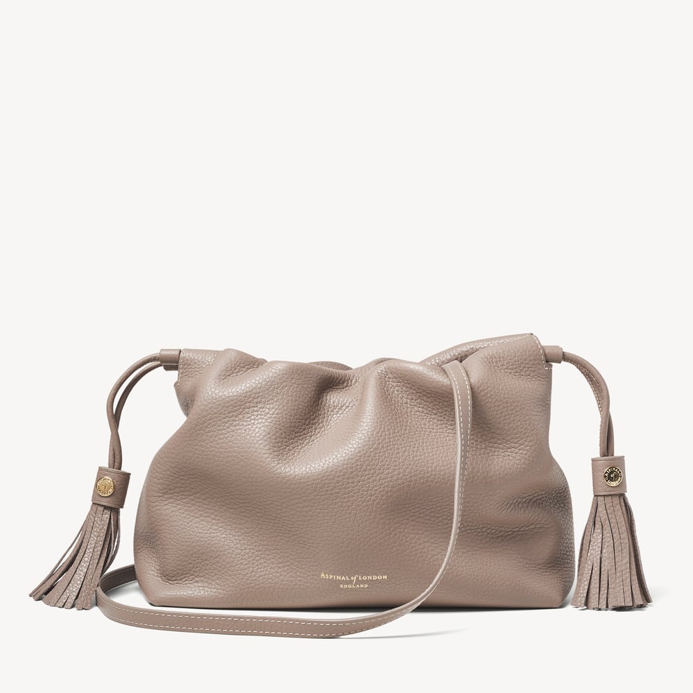 Soho Large Crossbody Pouch Moleskin Milled Pebble