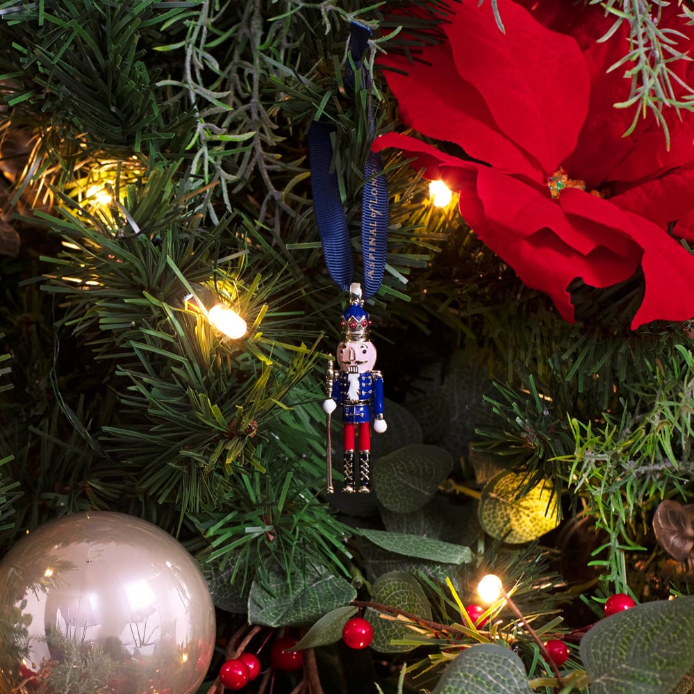 Nutcracker Soldier Decoration Navy Enamel & 18ct Gold Plated