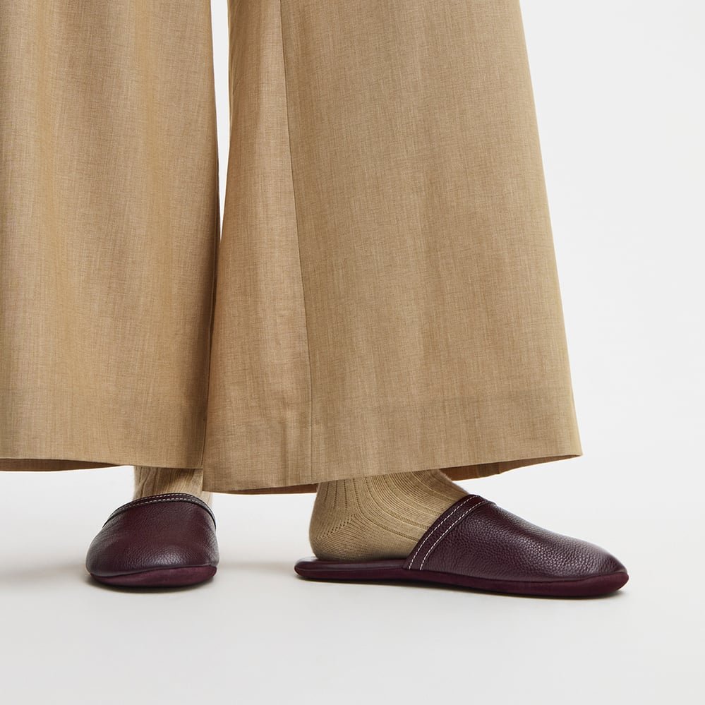 Hudson Travel Slippers Wine Milled Pebble