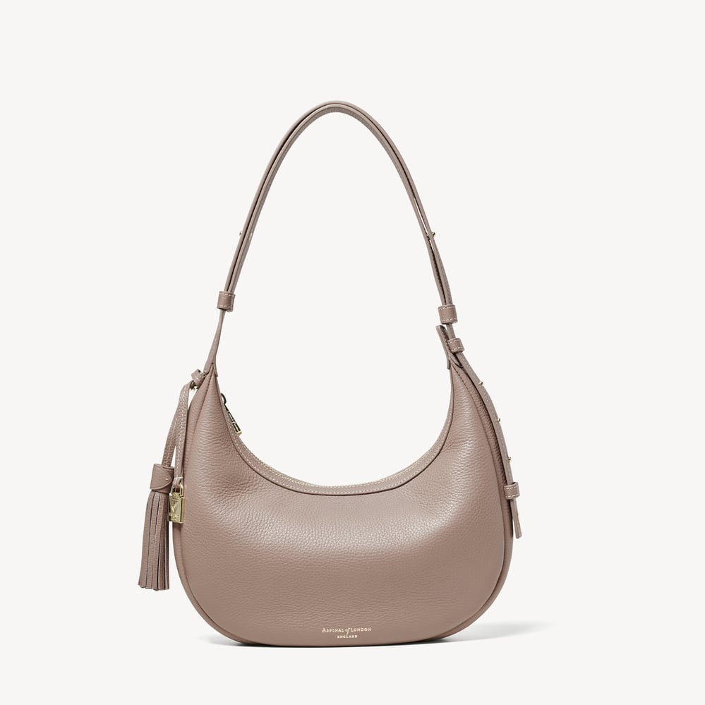 Soho Small Crescent Moleskin Milled Pebble
