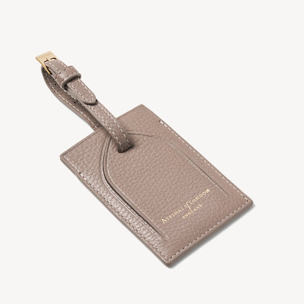 Hudson Luggage Tag Moleskin Milled Pebble