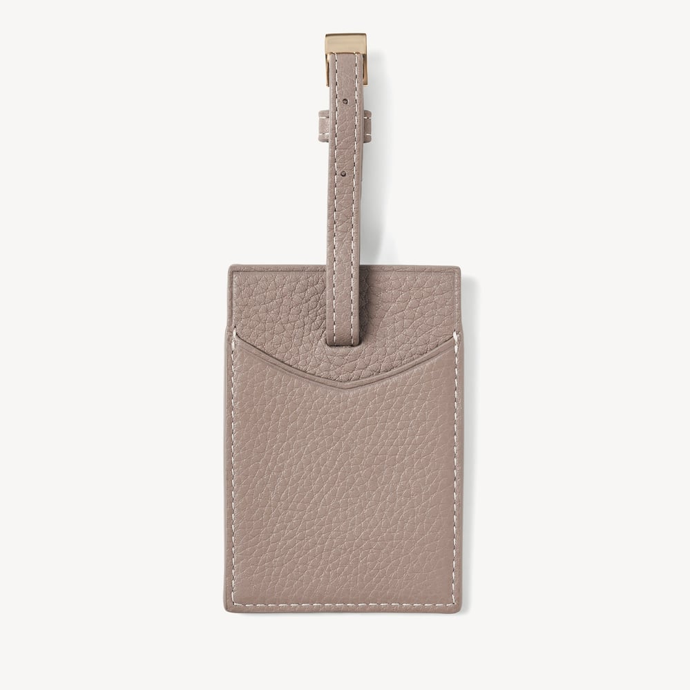 Hudson Luggage Tag Moleskin Milled Pebble