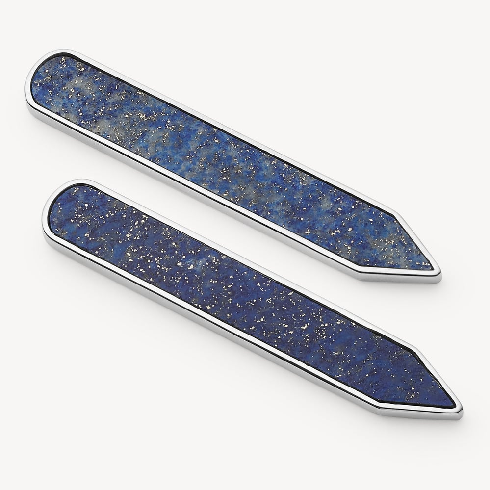 Sterling Silver Collar Stiffeners Blue Lapis & Sterling Silver 925