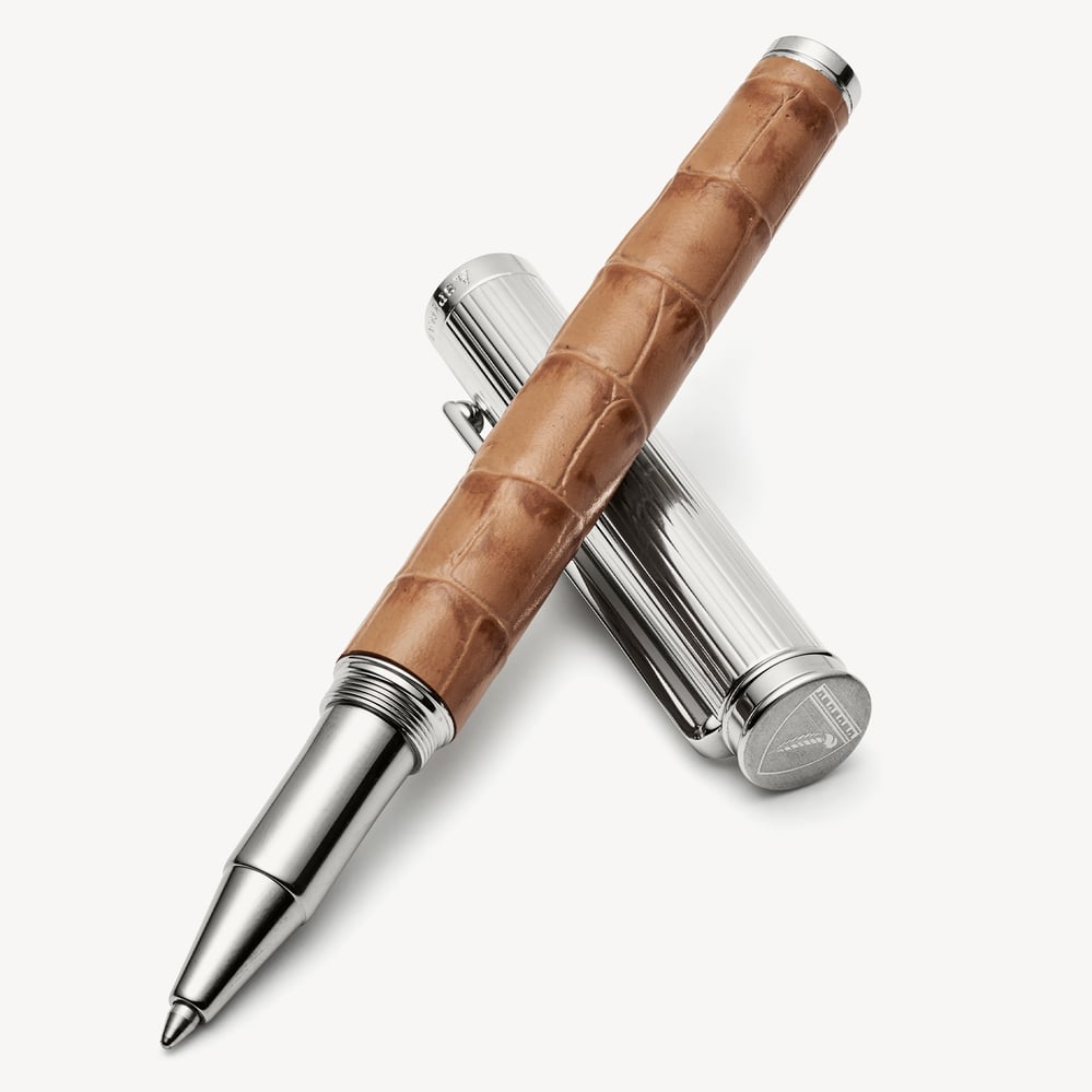 London Ballpoint Pen Deep Shine Caramel Small Croc