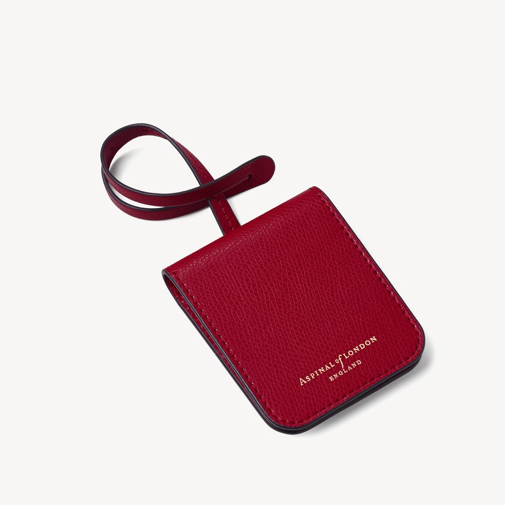 Travel Luggage Tag Cherry Red Soft Saffiano