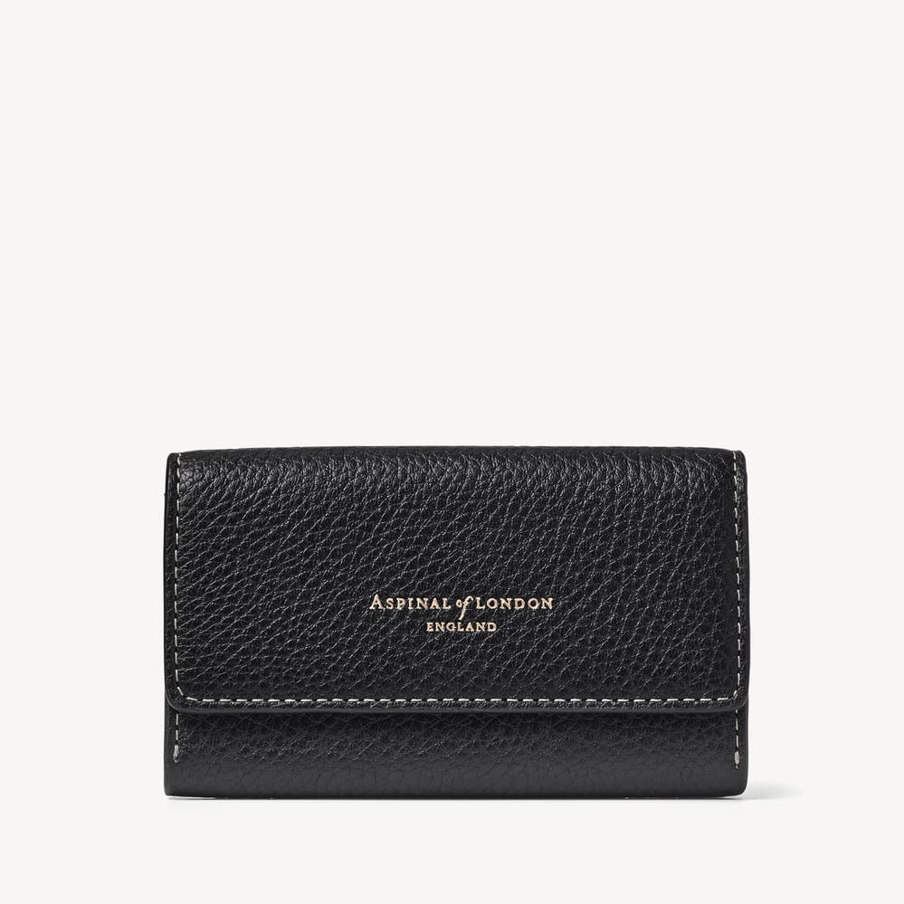 Business Card Holder Black Milled Pebble