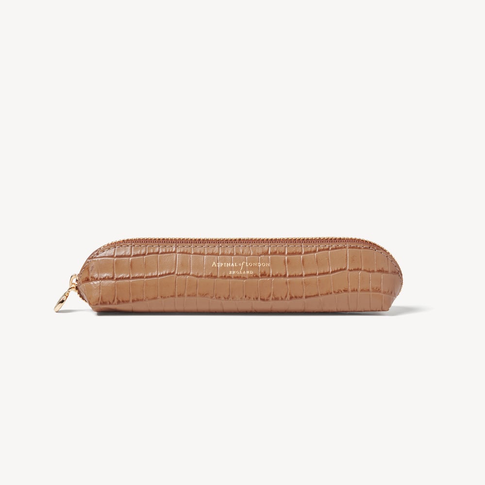 Pencil Case Deep Shine Caramel Small Croc