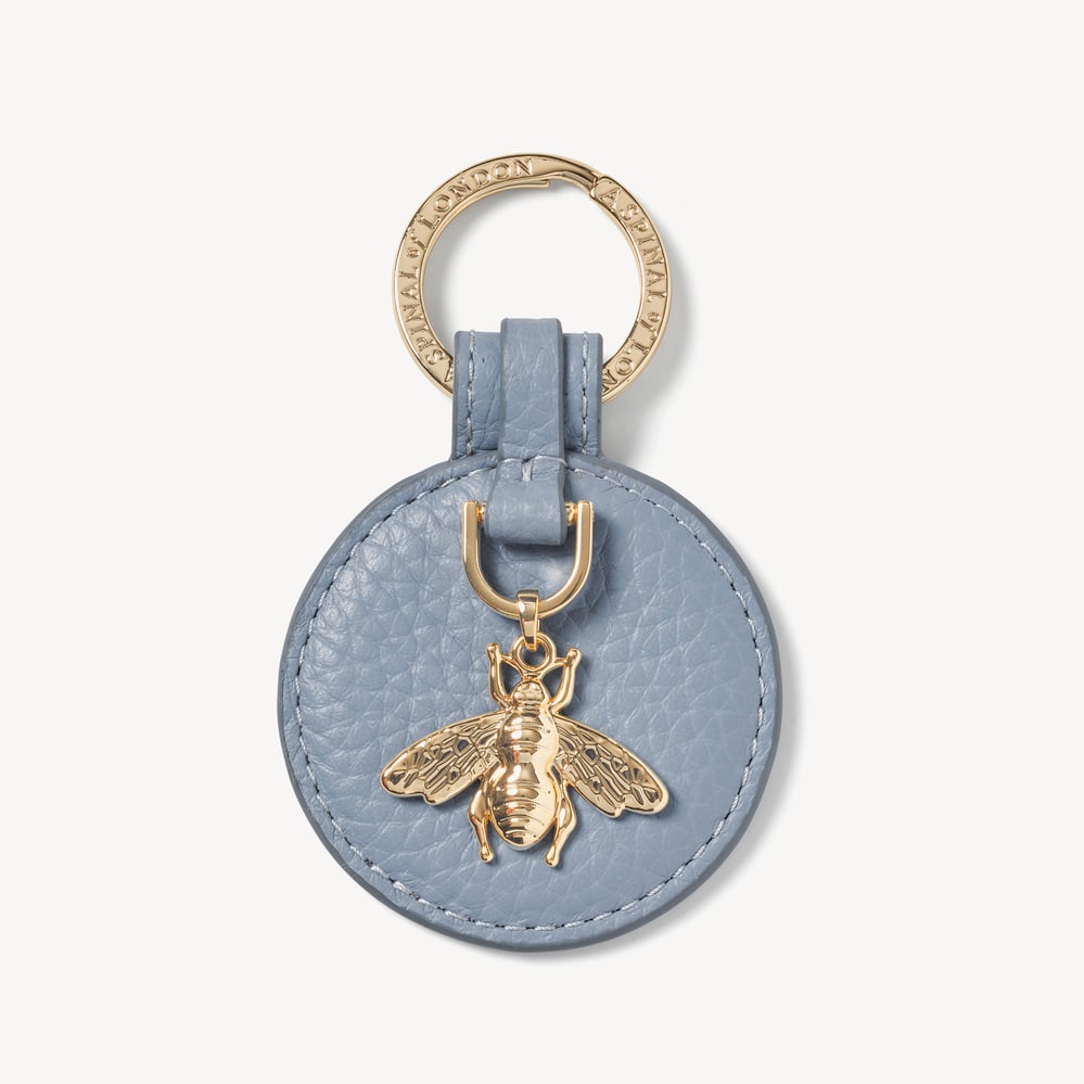 Bee Keyring Sky Blue Pebble