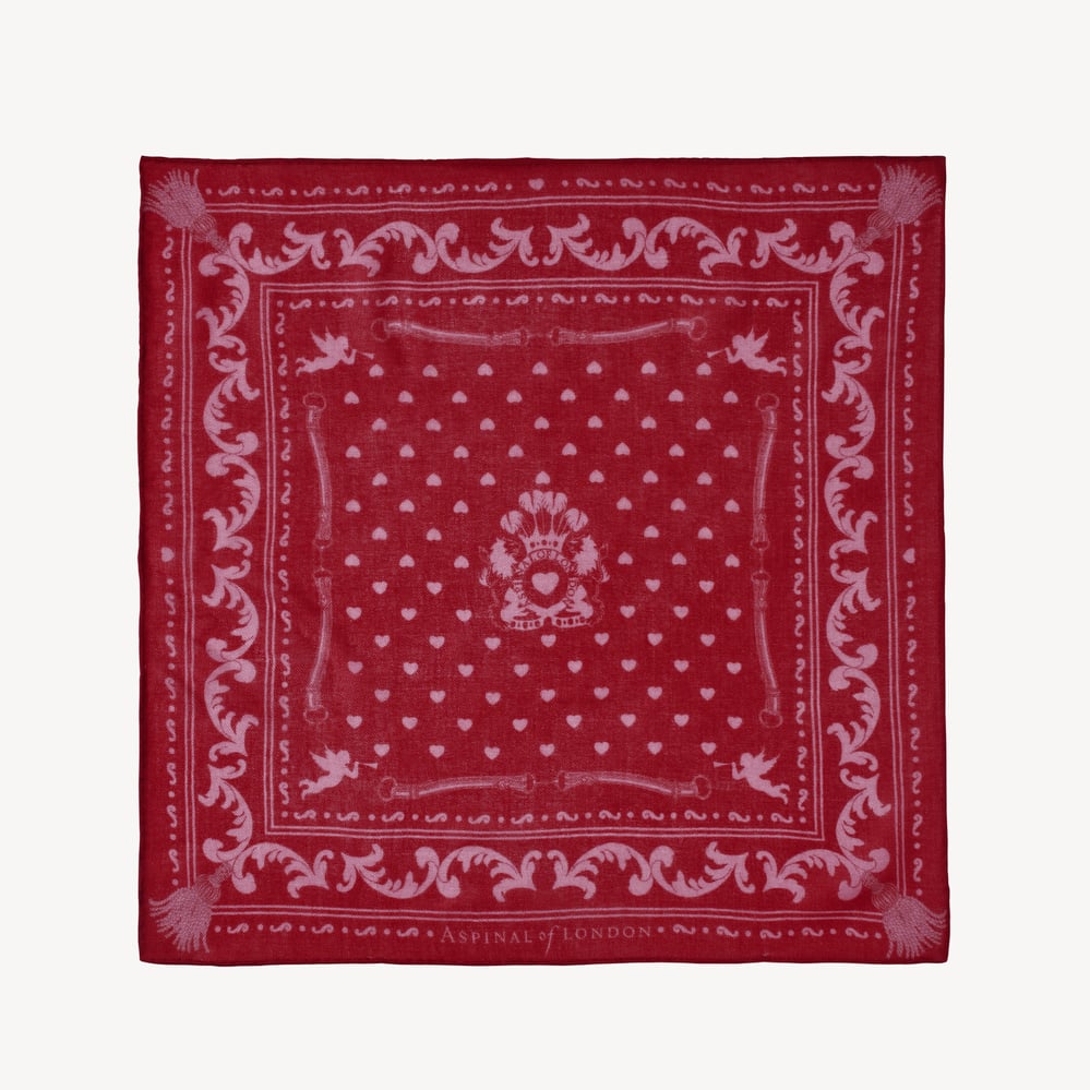 Cherub Cashmere Scarf Cherry Red Pure Cashmere