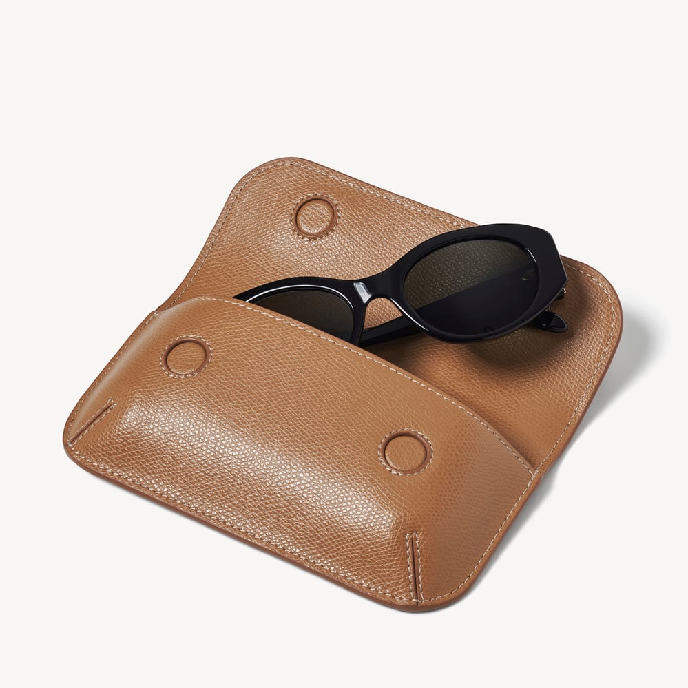 Ella Sunglasses Case Caramel Soft Saffiano
