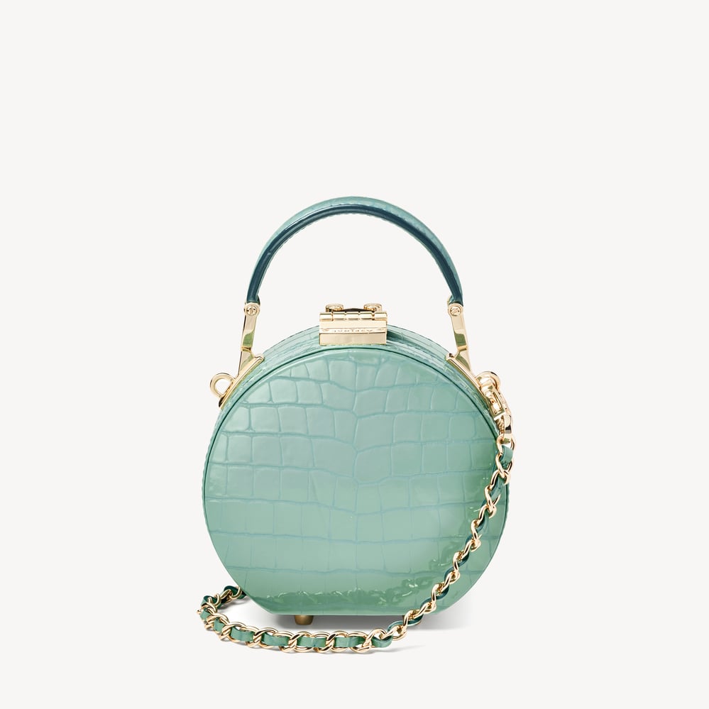 Micro Hat Box Willow Patent Croc