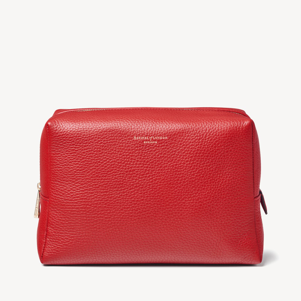 London Toiletry Bag Cardinal Red Pebble