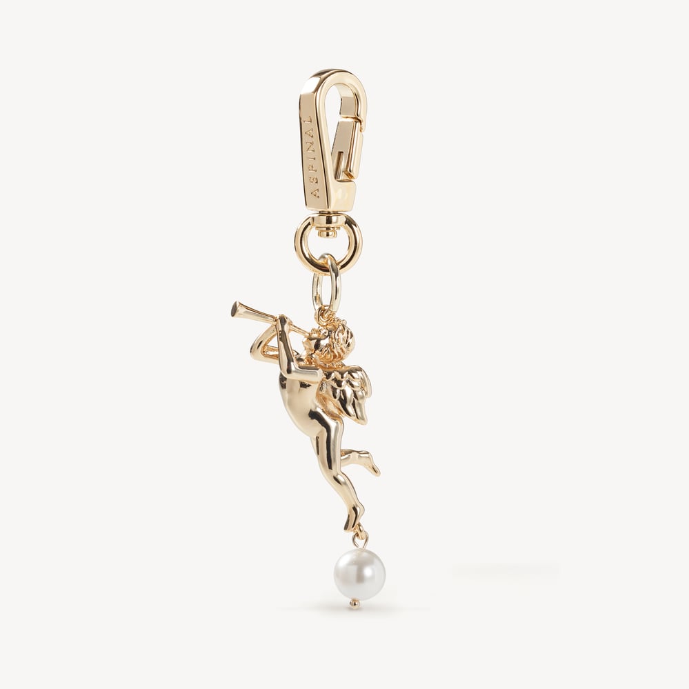 Cupid Bag Charm Keyring 18ct Gold Plated