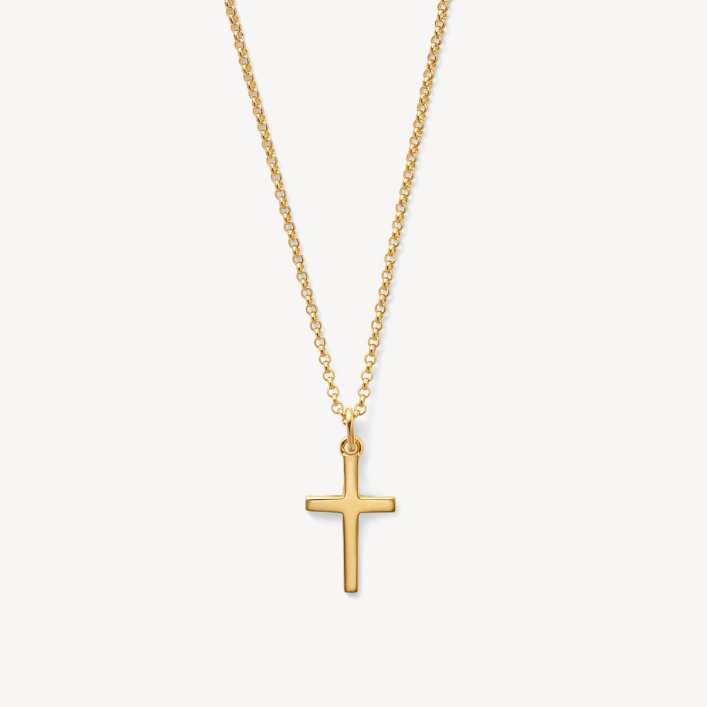 Cross Pendant Necklace 18ct Gold Vermeil