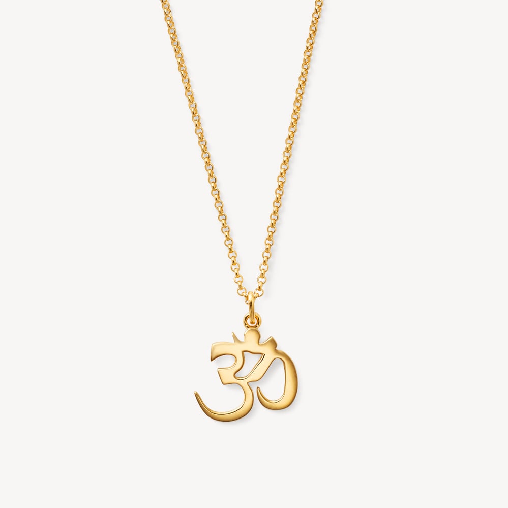 Om Pendant Necklace 18ct Gold Vermeil