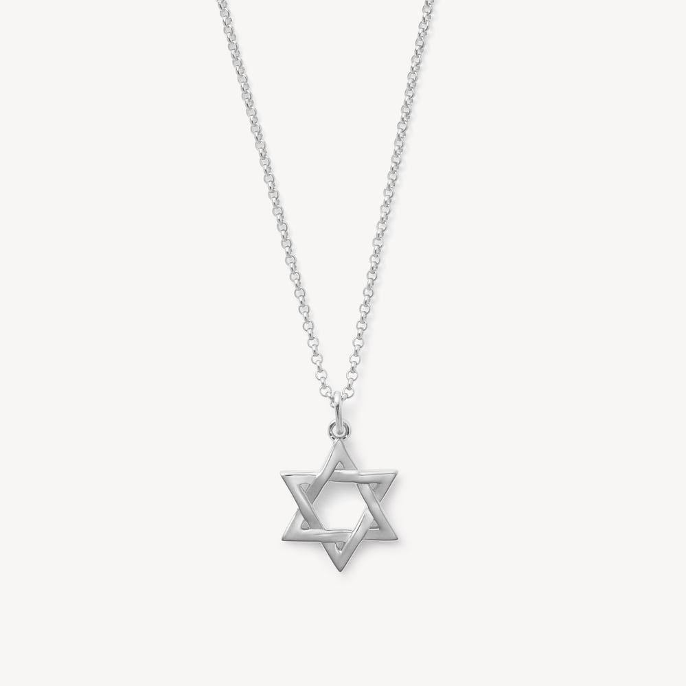 Star of David Pendant Necklace Sterling Silver 925