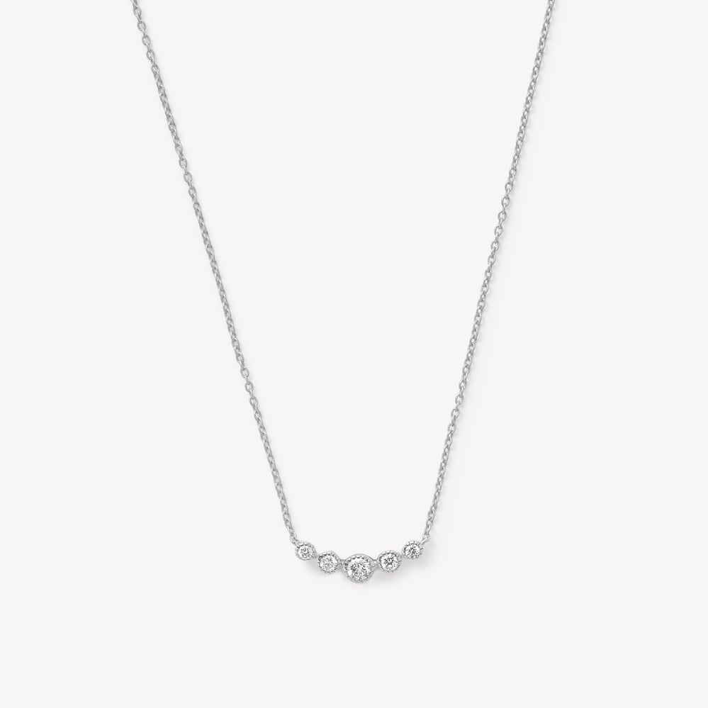 Graduating Diamond Necklace 0.145ct Diamond