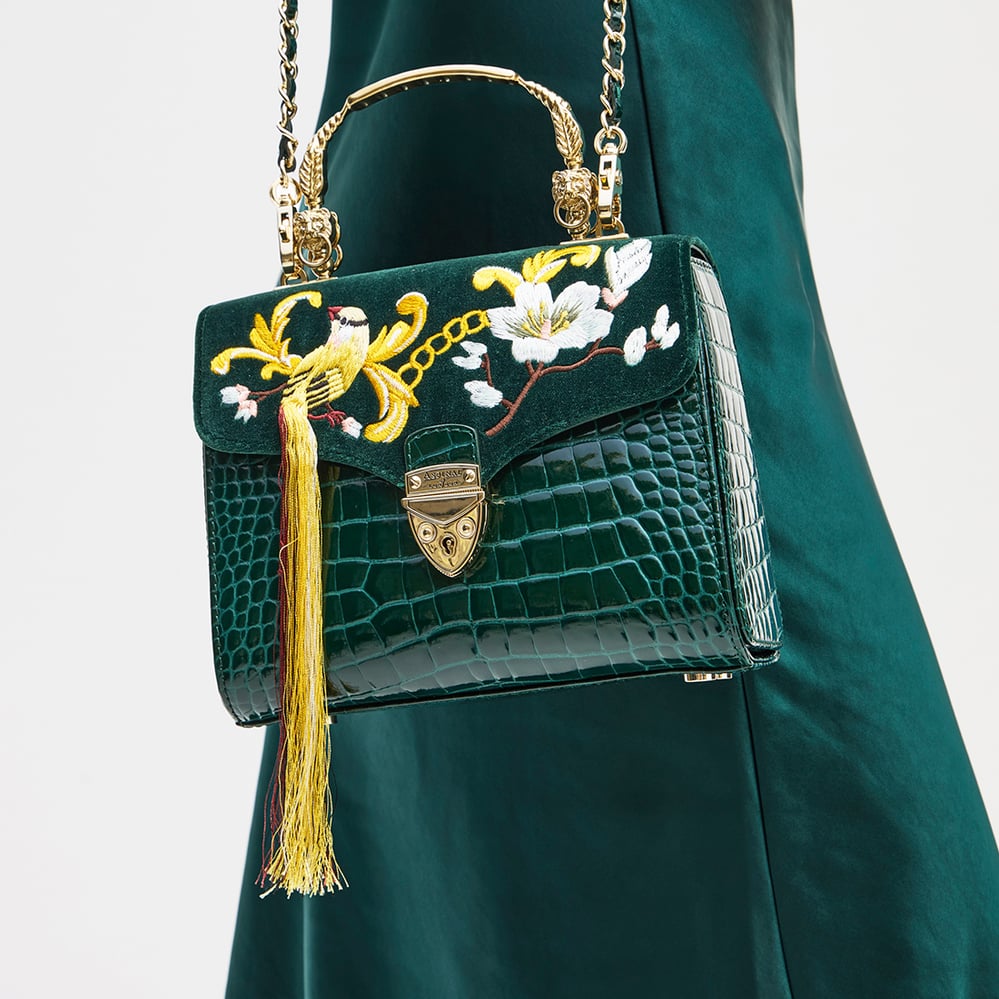 Midi Mayfair® Evergreen Velvet & Patent Croc