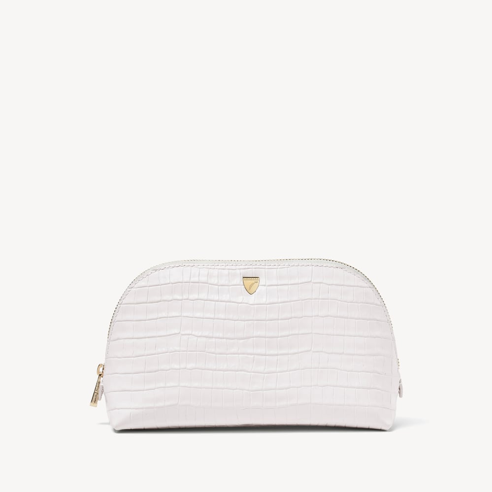 Classic Makeup Case Deep Shine Chalk White Small Croc