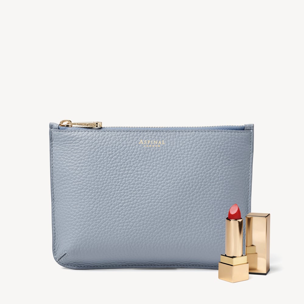 Medium Ella Pouch Sky Blue Pebble