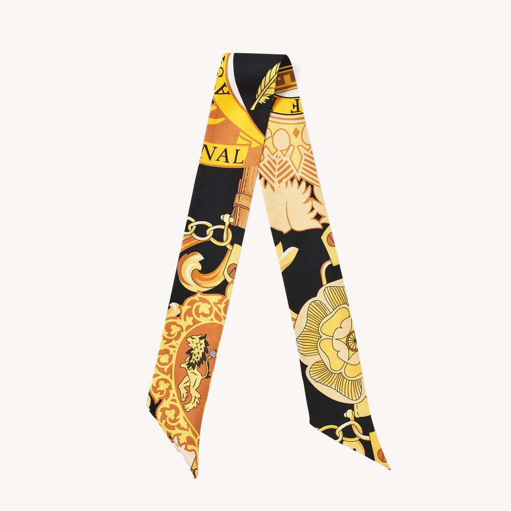 Skinny Silk Scarf Black Pure Silk