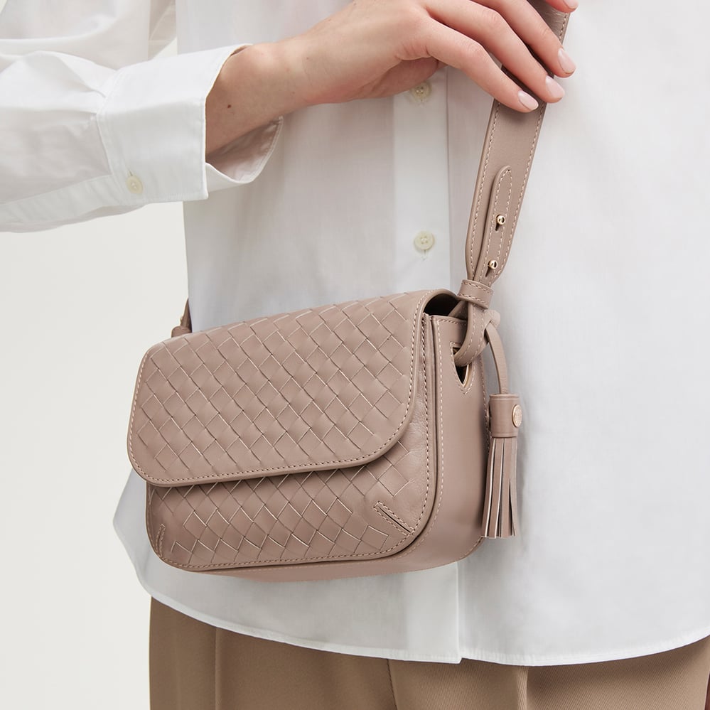Ella Crossbody Moleskin Woven Leather