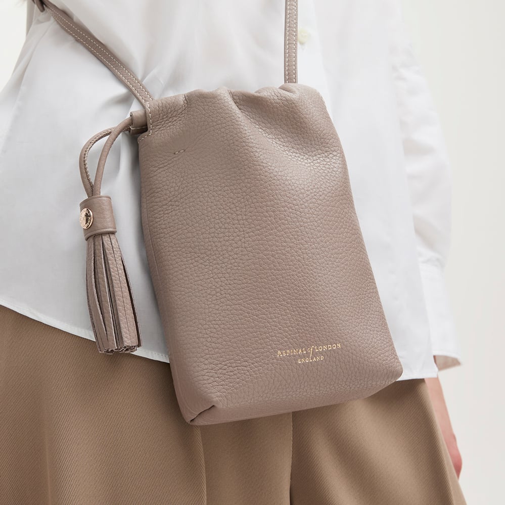 Soho Crossbody Pouch Moleskin Milled Pebble