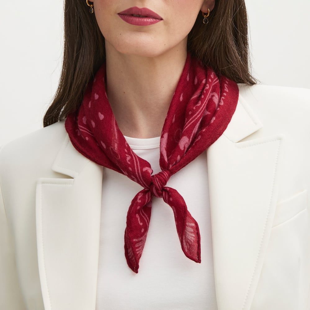 Cherub Cashmere Scarf Cherry Red Pure Cashmere