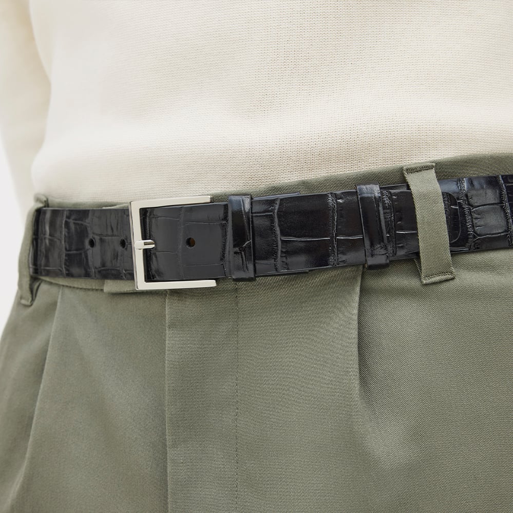 Classic Men's Belt Deep Shine Black Croc