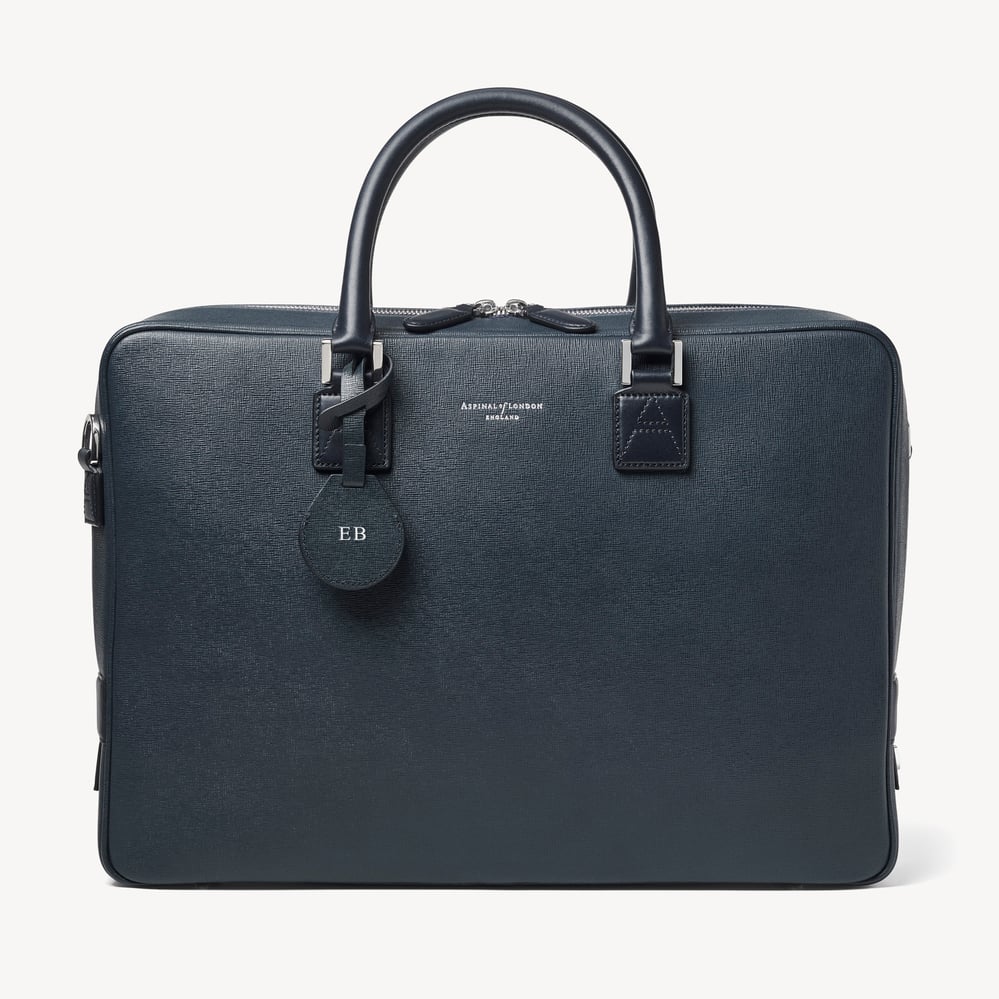 Men's Perso Charm  Navy Saffiano