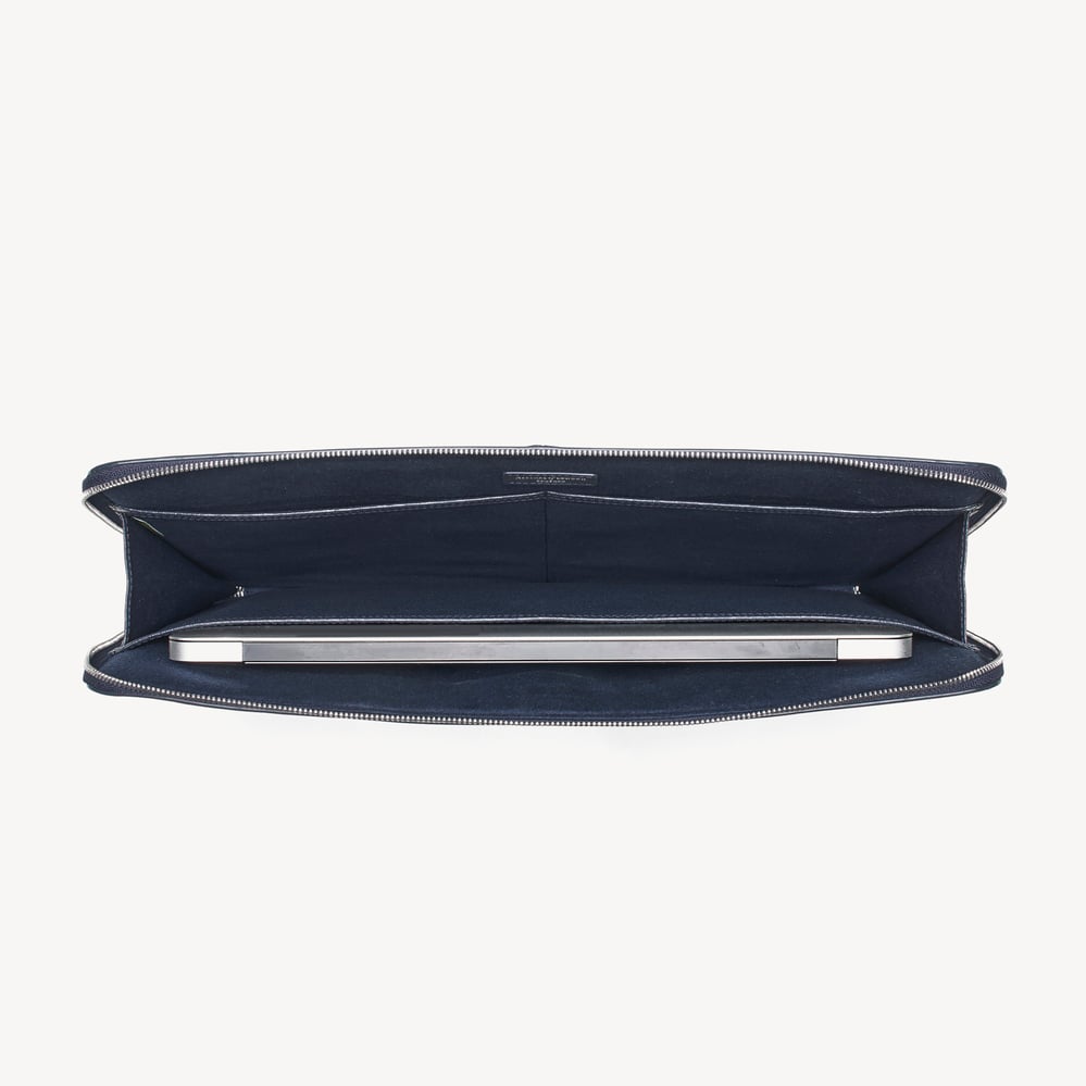 16" City Laptop Leather Folio Case  Navy Saffiano