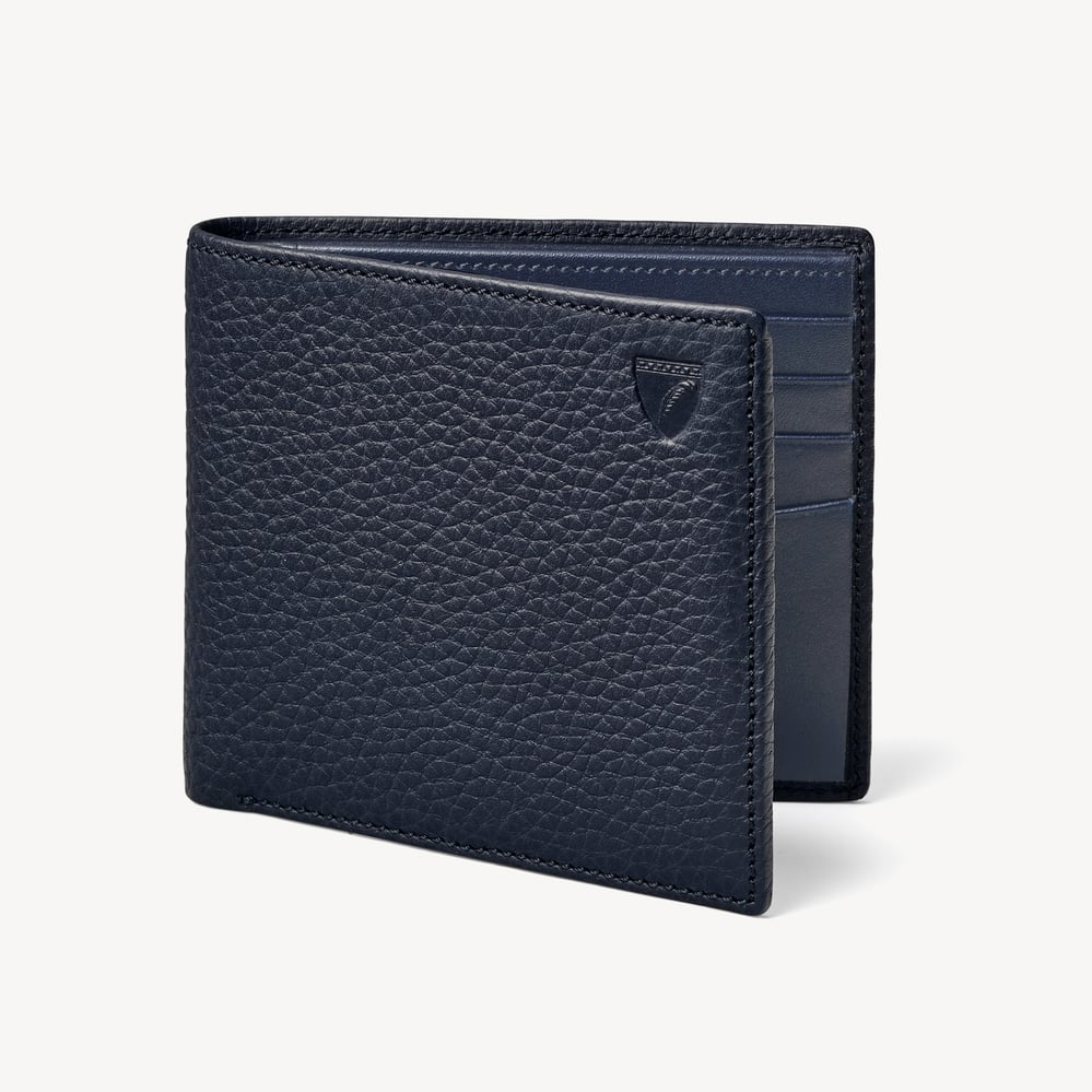 8 Card Billfold Wallet Navy Pebble