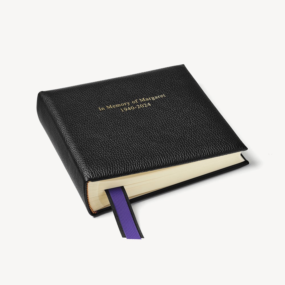 8-inch Leather Photo Album Black Pebble