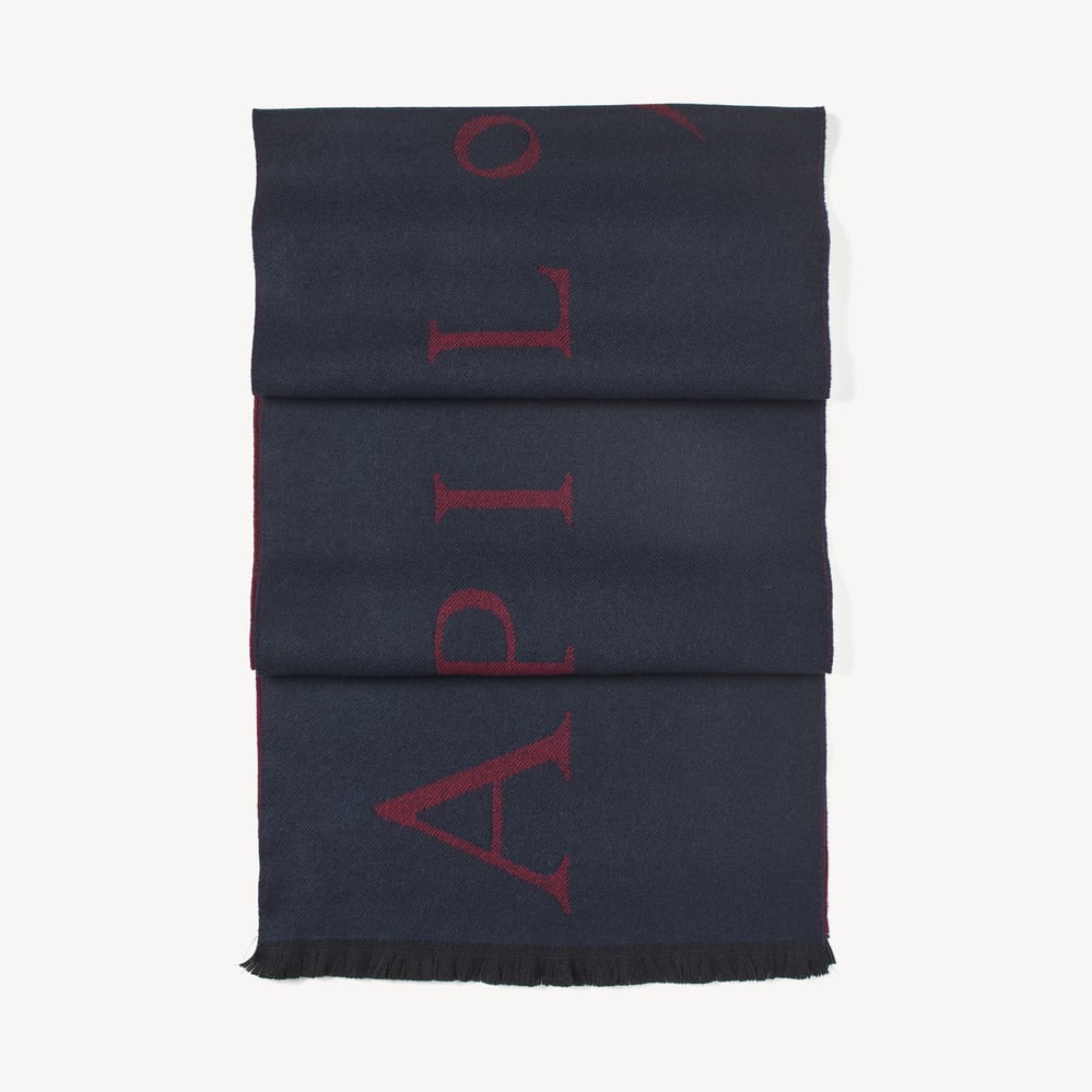 Bi-Colour Heavyweight Merino Wool Scarf Navy & Merlot Merino Wool